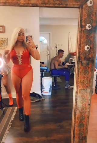 1. Wonderful Alexandria Knight in Red Bodysuit