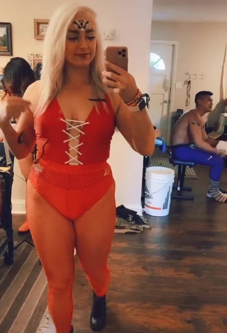 Wonderful Alexandria Knight in Red Bodysuit