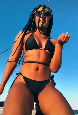 Captivating Aanaejha Jordan in Black Bikini