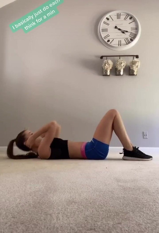 Sweet Alexis Dudley in Cute Black Crop Top while doing Fitness Exercises