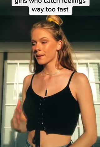 Sweetie Ali Mykal in Black Crop Top