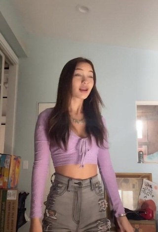 Erotic Hali'a Beamer in Purple Crop Top