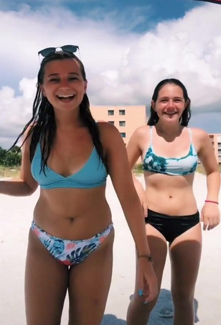 Irresistible Amanda Bober in Blue Bikini Top at the Beach