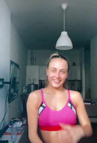 3. Cute Ambra Cotti in Pink Sport Bra