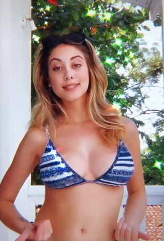 3. Cute Ananda Morais in Striped Bikini Top and Bouncing Boobs