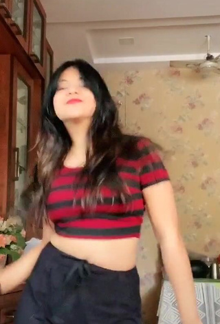 Erotic Aneesah Ukani in Striped Crop Top