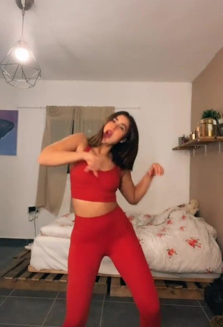 Erotic Angel Baranes in Red Leggings