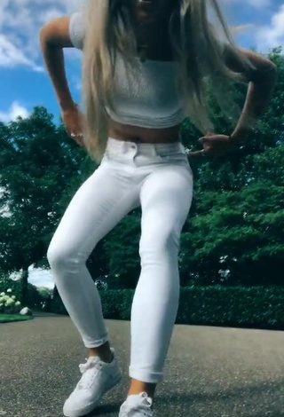 2. Sweetie Anne & Maaike Hemmer in White Crop Top