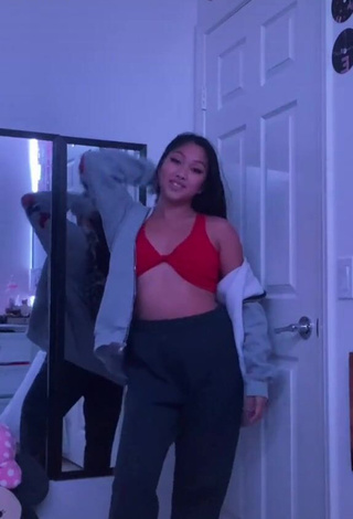 1. Breathtaking Anneston Pisayavong in Red Crop Top