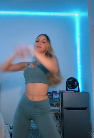 3. Erotic Arianna Flowers in Grey Leggings and Bouncing Tits