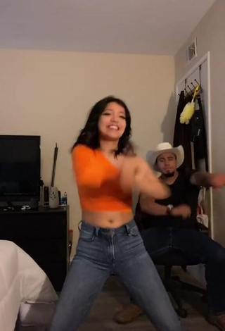 Hot Ashley Valdez in Orange Crop Top