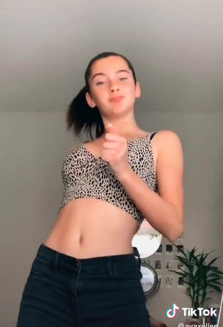 Hot Ava Clark in Leopard Crop Top