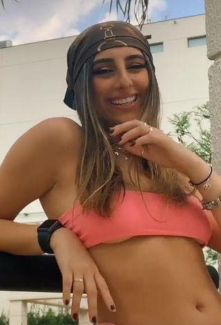 Sweet Bia Herrero in Cute Peach Bikini (Underboob)