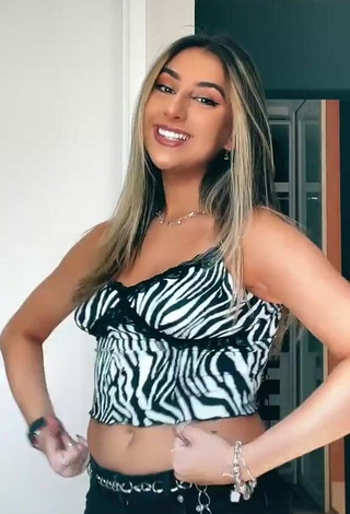 Captivating Bia Herrero in Zebra Top