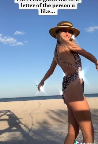 3. Captivating Brooklyn Gabby in Leopard Swimsuit at the Beach