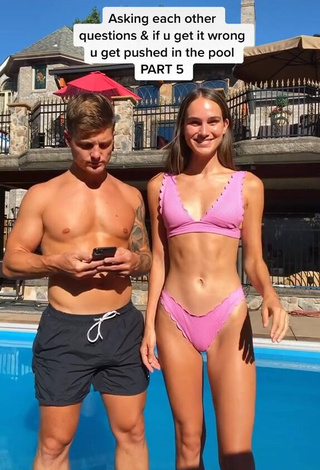 1. Irresistible Abbie Herbert in Pink Bikini at the Pool