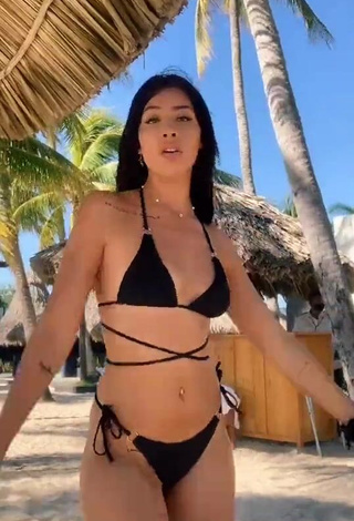 1. Lovely Alexia García in Black Bikini at the Beach