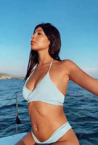 Alexia García Looks Sweet in Blue Bikini on a Boat