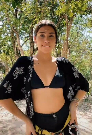 1. Really Cute Alexia García in Black Bikini