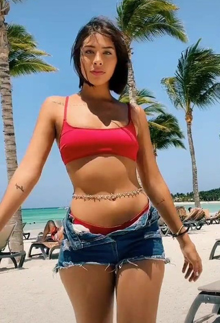 1. Alexia García in Sexy Red Bikini at the Beach