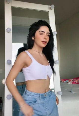 1. Hot Amaranta Venegas in White Crop Top