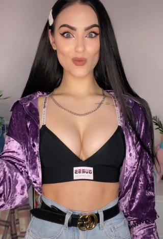 1. Irresistible Anastasia Useeva Shows Cleavage in Black Crop Top and Bouncing Boobs