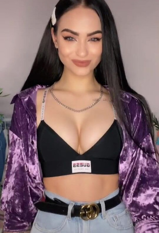 Irresistible Anastasia Useeva Shows Cleavage in Black Crop Top and Bouncing Boobs