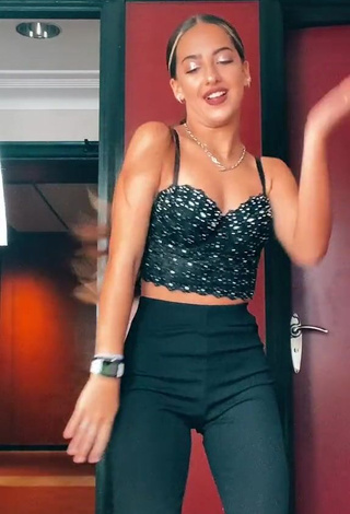 Irresistible Ariadna Cabero Lemus in Black Crop Top