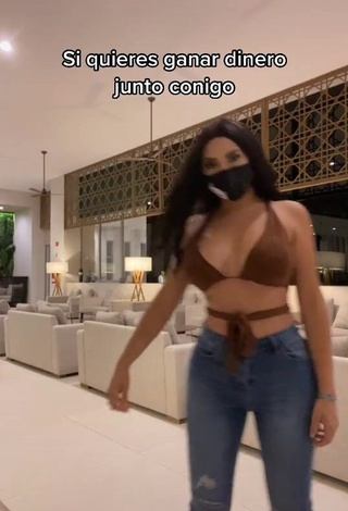 1. Magnetic Abril Abdamari Garza Alonso Shows Cleavage in Appealing Brown Crop Top