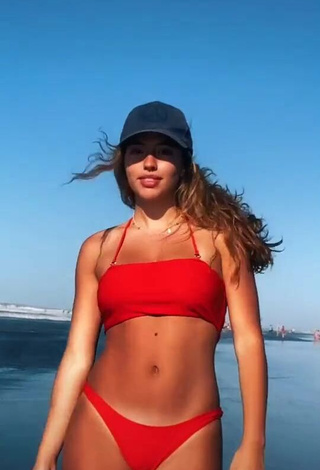 1. Captivating Arianna Somovilla in Red Bikini at the Beach