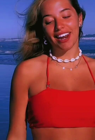 3. Beautiful Arianna Somovilla in Sexy Red Bikini at the Beach