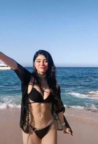 Irresistible Aylin Criss in Black Bikini at the Beach