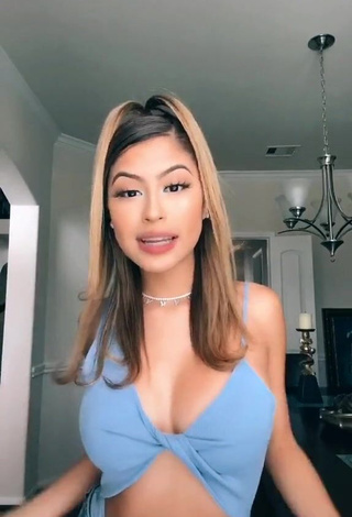 1. Captivating Desiree Montoya Shows Cleavage in Blue Bodysuit