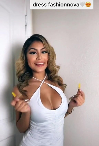 3. Erotic Desiree Montoya Shows Cleavage in White Dress