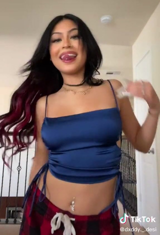 Sweet Desiree Montoya in Cute Blue Crop Top