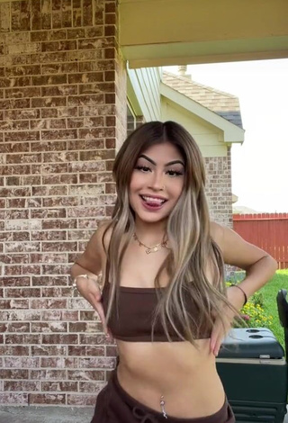 Captivating Desiree Montoya in Brown Crop Top