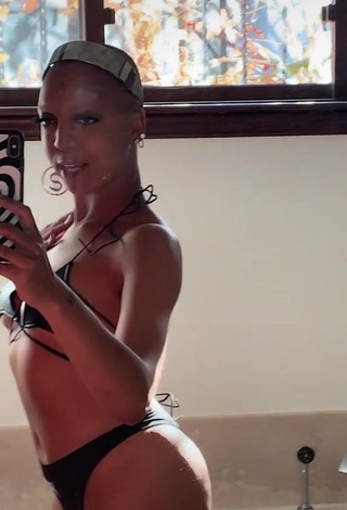 2. Erotic EyeAmKi in Black Mini Bikini