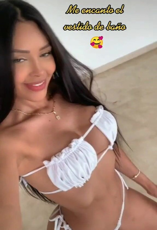 1. Wonderful Franjomar Shows Cleavage in White Bikini