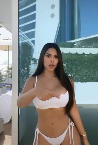 1. Sexy Franjomar Shows Cleavage in White Bikini