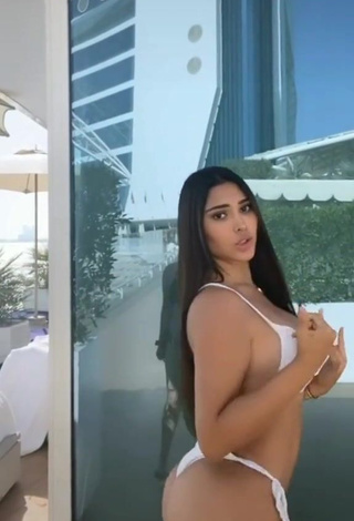 2. Sexy Franjomar Shows Cleavage in White Bikini