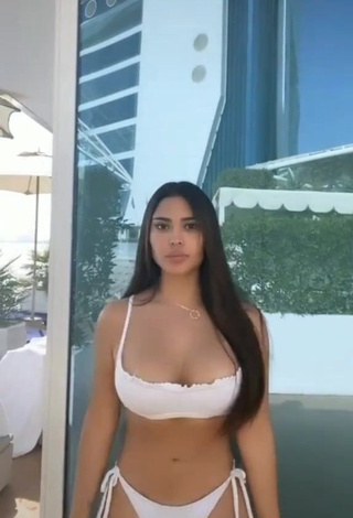 3. Sexy Franjomar Shows Cleavage in White Bikini