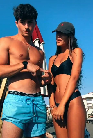 3. Cute Giorgia Malerba in Black Bikini