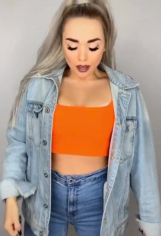 Erotic Vanessa in Orange Crop Top