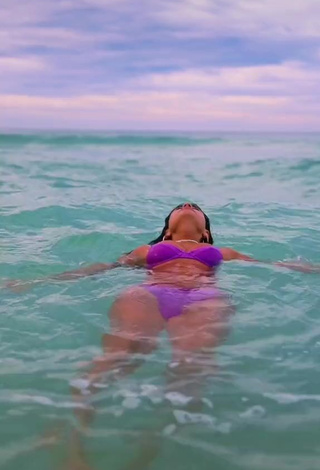 Sweet Gabriellannalisa in Cute Violet Bikini in the Sea