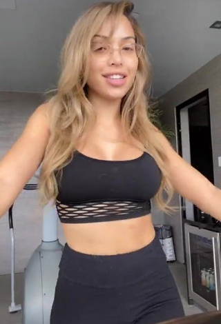 1. Seductive Maddy Belle in Black Crop Top