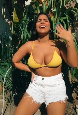 3. Magnificent Julia Antunes Shows Cleavage in Yellow Bikini Top