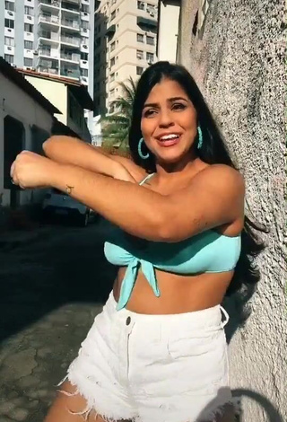 1. Sweetie Julia Antunes Shows Cleavage in Blue Bikini Top and Bouncing Tits