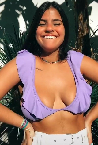 1. Julia Antunes Shows Cleavage in Erotic Purple Bikini Top