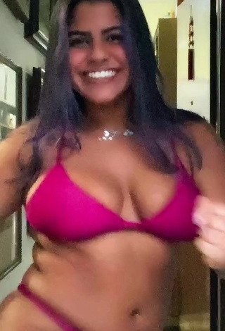 2. Erotic Julia Antunes Shows Cleavage in Violet Bikini and Bouncing Breasts