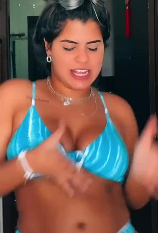 1. Irresistible Julia Antunes Shows Cleavage in Blue Bikini